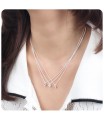 Beautiful Crystal Heart Necklace Silver SPE-1297-5
